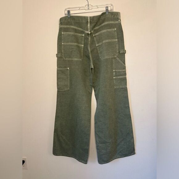 Agolde magda denim carpenter utility high-rise wide leg Jeans Women’s Sz 33 - Picture 6 of 8